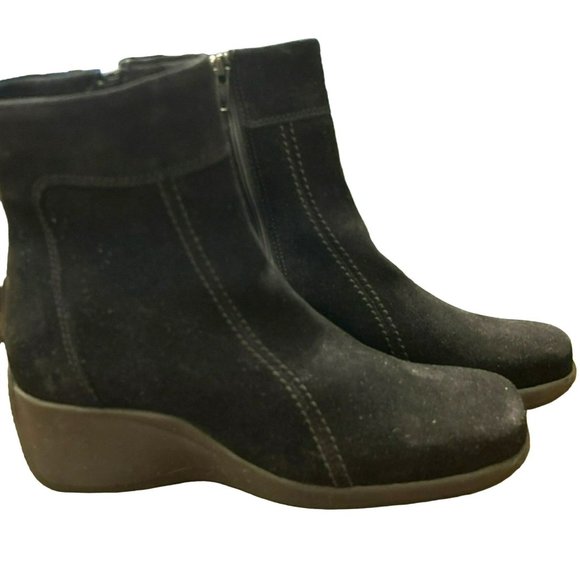 La Canadienne Women's Black Finley Ankle Boots Size 6 1/2 M Waterproof Wedge - Picture 1 of 3